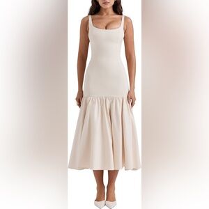 House of CB Amore Midi Dress in Vintage Cream
